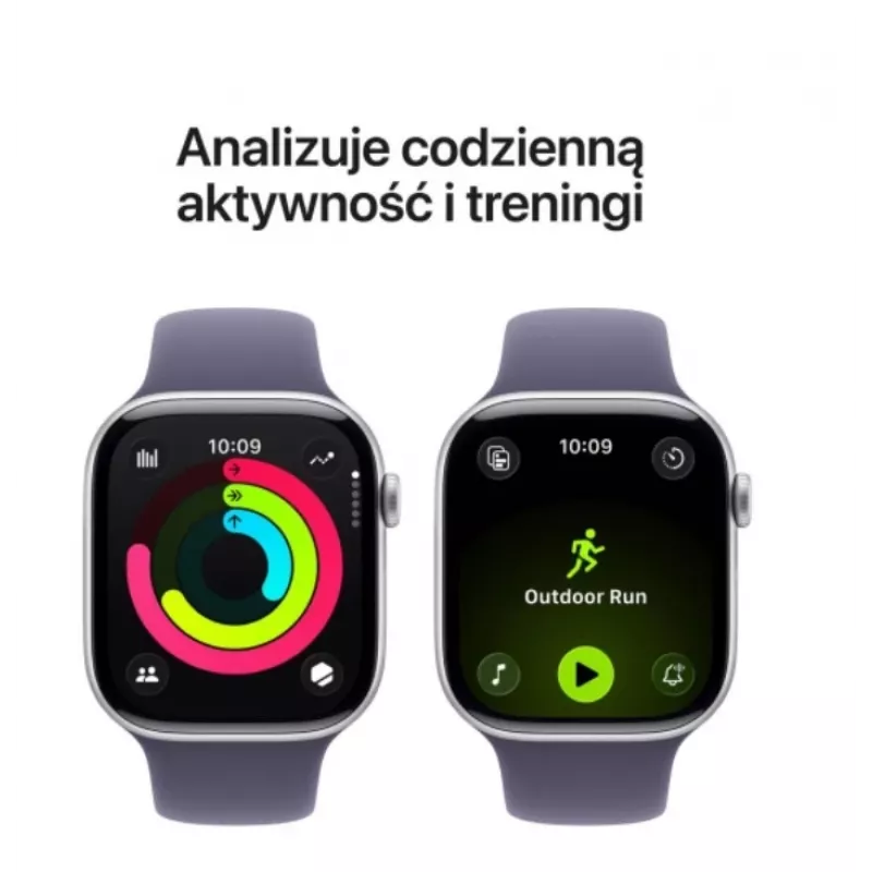 Apple Watch Series 11 GPS + Cellular 42mm Silver Aluminium Case with Purple Fog Sport Band - M/L