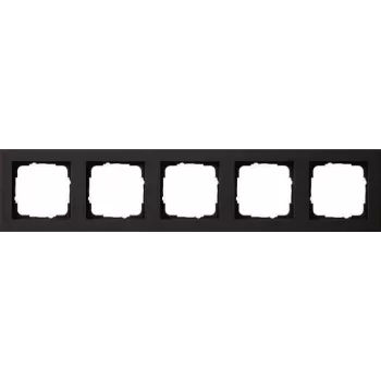 Gira E2 5-gang cover frame, black, 021509