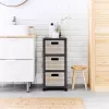Drawer storage unit Rotho Country Black 3-drawer anthracite polypropylene 325×375×712 mm with wheels