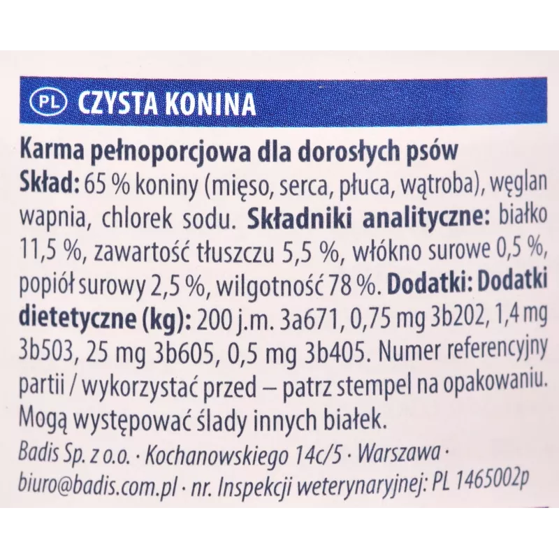 Wet Dog Food Animonda GranCarno Horse Adult 400 g — single-protein, 78% moisture, 11.5% protein