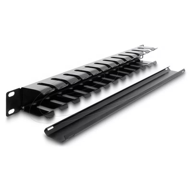 Patch panel DELOCK 67628 1U, black nylon, 483 mm depth, 70x44.5 mm