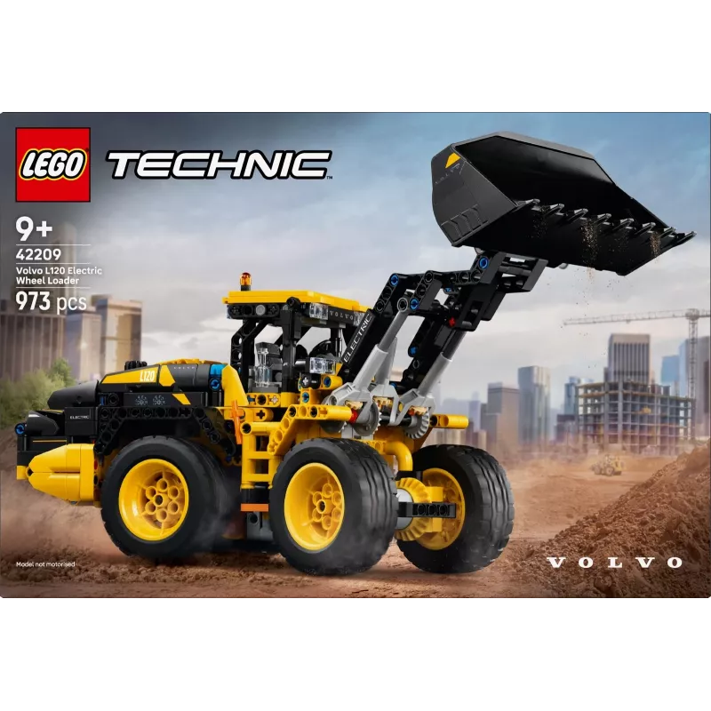 Construction toy LEGO Technic Volvo L120 Electric Wheel Loader model 42209, 973 pcs, for ages 9+, 140×110×350 mm