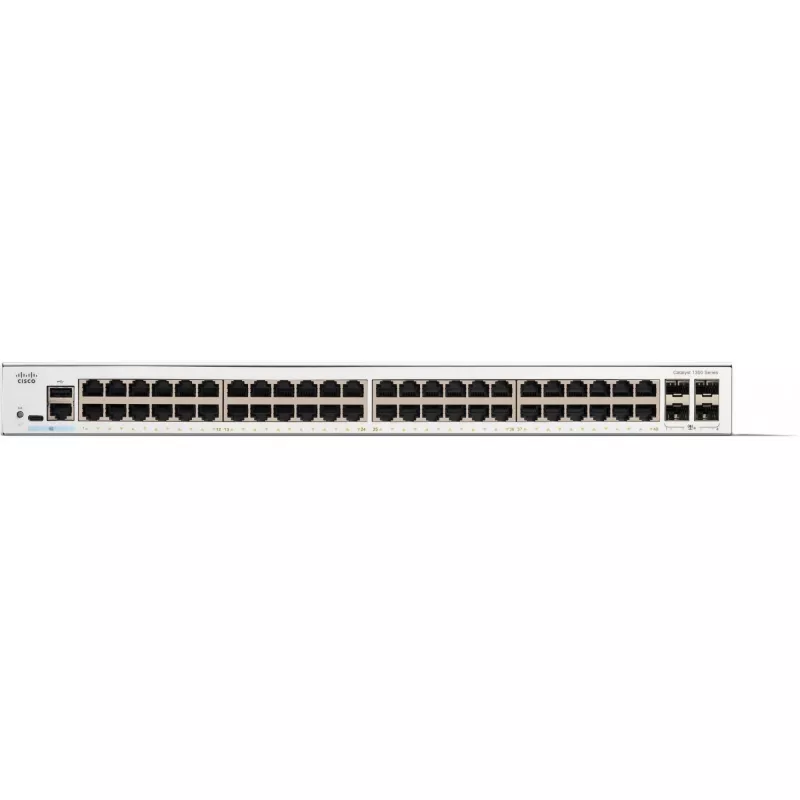 Cisco Catalyst 1300-48T-4X Managed Switch, 48 Port GE, 4x10GE SFP+, Limited Lifetime Protection (C1300-48T-4X)