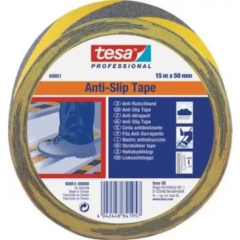 Anti-slip tape Tesa 60951 Black/Yellow 15 m x 50 mm, high-visibility safety grip