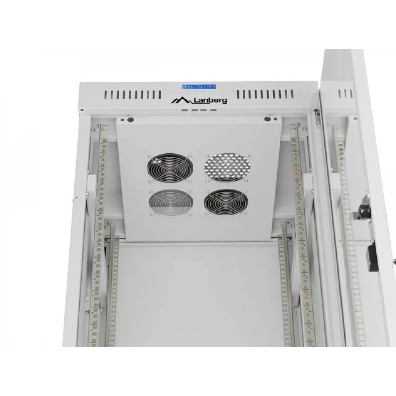 LANBERG 19 inch 32U Standing Rack Cabinet 600×600 mm Gray with Perforated Doors and LCD (Flat Pack)
