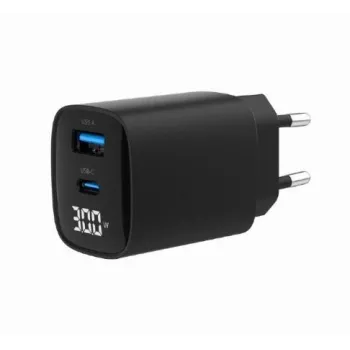 Mobile device charger Gembird TA-UC-PDQC30LCD-BK-01 Fast charging Black