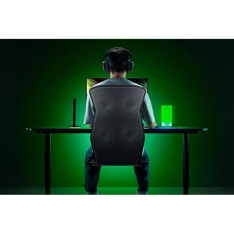 Razer Freyja HD Haptic Gaming Seat Cushion - Black, Wireless 2.4 GHz & Bluetooth, Razer Sensa HD, 6 Actuators, PC & Mobile