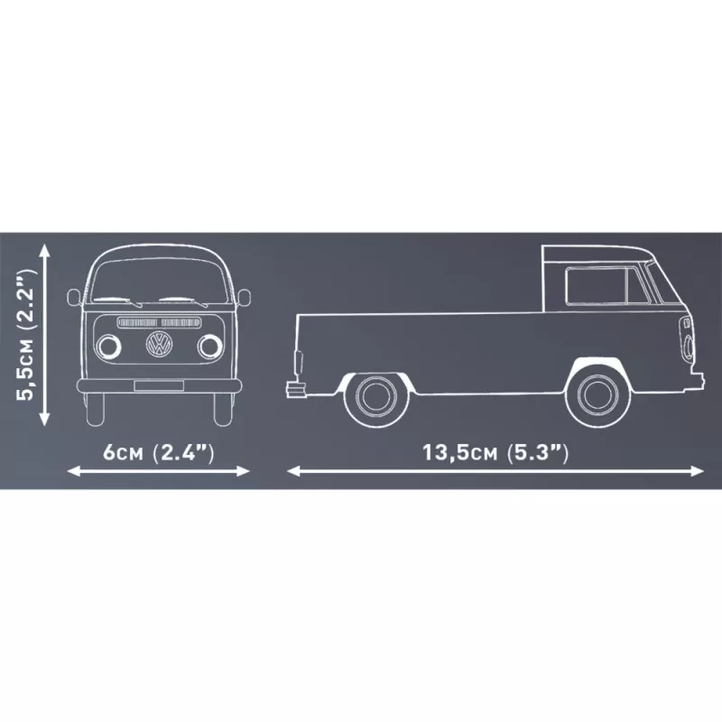 Cobi model kit Volkswagen T2a flatbed truck 1:35 scale grey