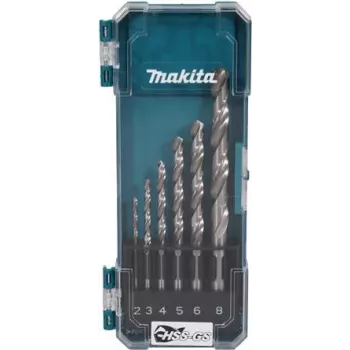 makita D-78346 HSS-GS metal drill bit set, 6-piece (D-78346)
