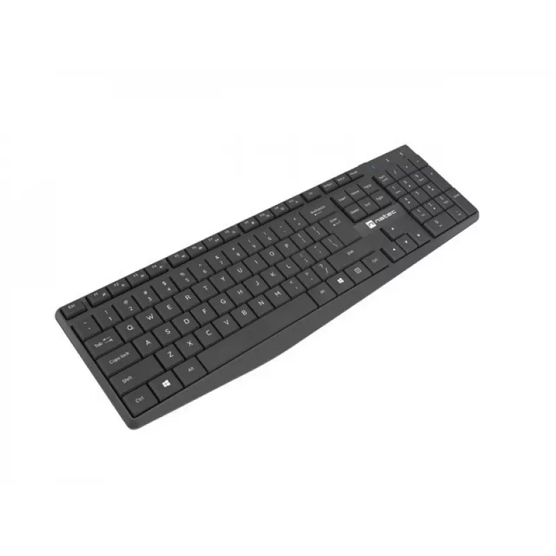 Wired USB Full-size Keyboard and Mouse set NATEC SQUID — QWERTY US International, 105 keys, Black, 1600 DPI mouse