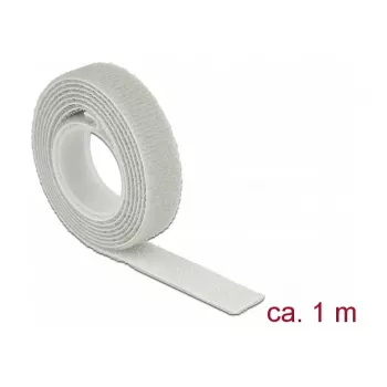 Hook and loop fastener tape DELOCK 18274 — grey, 13 mm × 1 m, 1 pcs