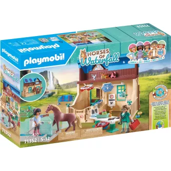Playmobil Horses of Waterfall - Riding Therapy & Veterinary Practice - Pretend Play & Imaginative Play for Ages 5 to 10 - Fat Brain Toys