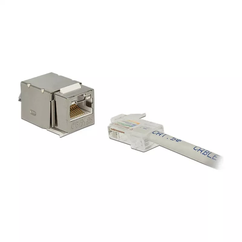 Keystone module DELOCK 86404 — RJ-45 silver, 38.5×22.3×17.3 mm