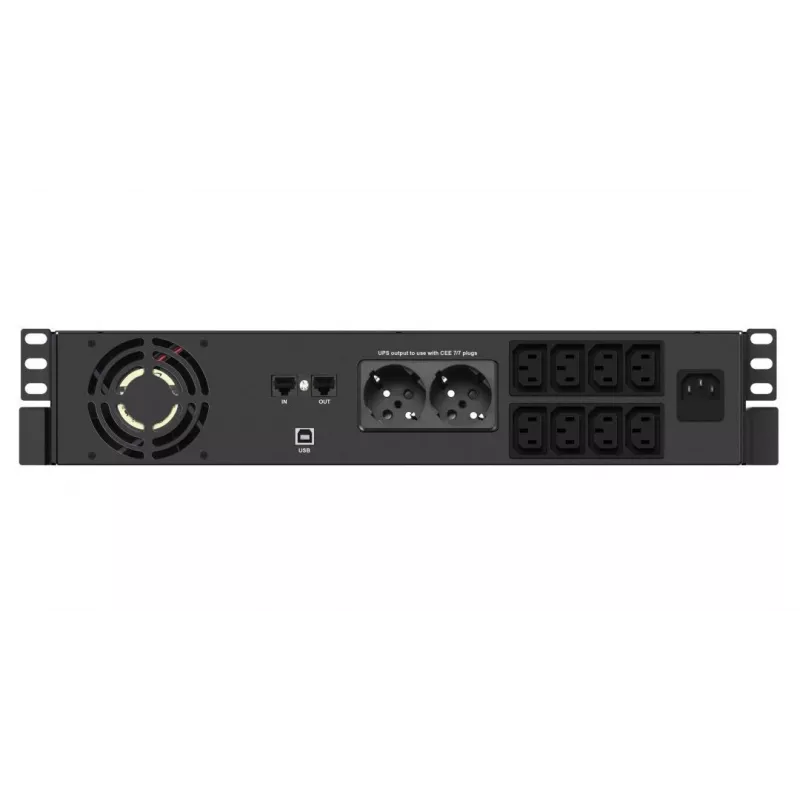 Rackmount UPS Infosec X4 2000 RM Plus 2 kVA / 1200 W, 10 Type F outlets, LCD, Line-Interactive