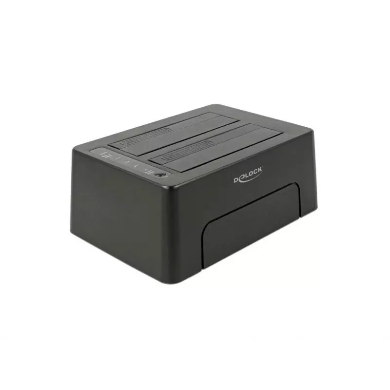 DeLOCK - HDD-Dockingstation Schächte: 2 - SATA 6Gb/s - 6 Gbit/s - USB 3,1 (Gen 2) - Schwarz (63957)