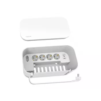 LogiLink Outlet Strip LPS281U 4 safety sockets 2 USB-A 1 USB-C white