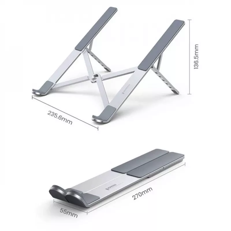 Laptop stand UGREEN LP451 adjustable aluminium alloy for 8–17 inch laptops, 5 positions, silver