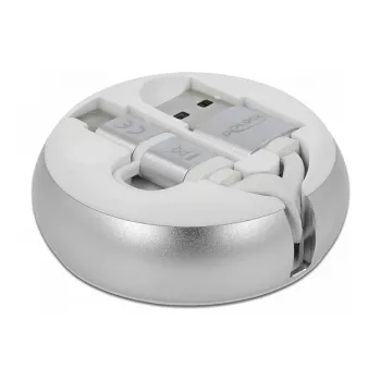 Retractable Cable DeLOCK USB 2.0 2 in 1 Type-A to Micro-B and USB-C™