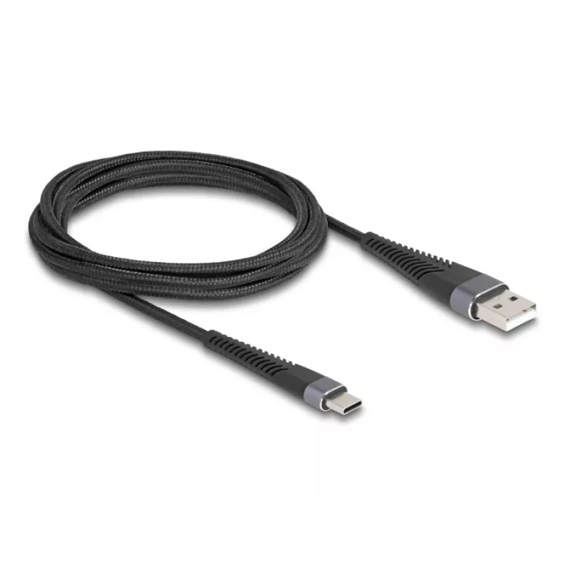 DeLOCK USB cable USB 2.0 2 m USB A USB C Black 81122