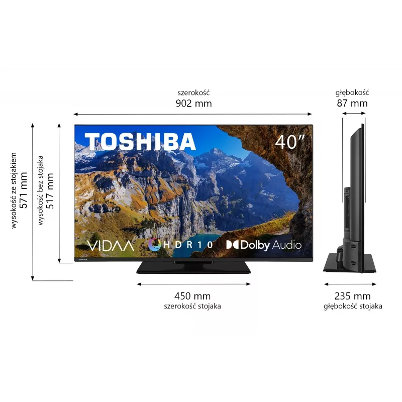 Toshiba 40LV3563DG TV 101.6 cm (40 inch) Full HD Smart TV Black 250 cd/m²