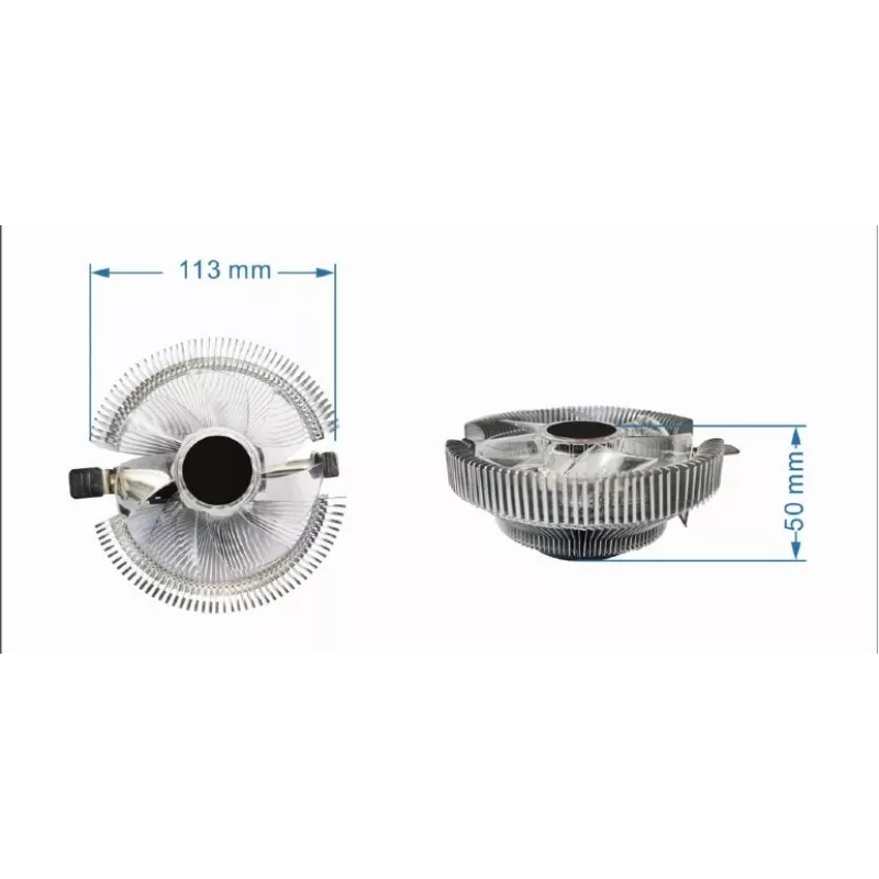Air cooler Gembird CPU-HURACAN-X40 — 90 mm fan, 800–1600 RPM, LGA 775 support, transparent