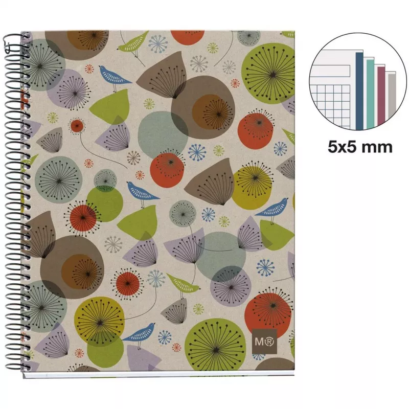 MIQUELRIUS College Notebook Eco Design 4 squared DIN A5 inner margin (A246399)