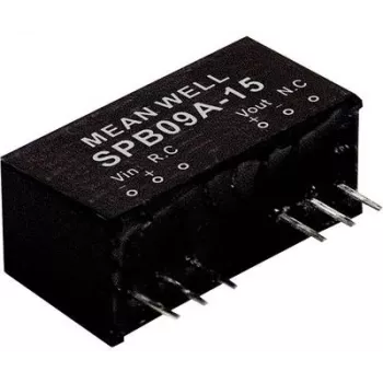 Power adapter/inverter Mean Well SPB09C-15 — Input 36–75 V, Output 15 V, 9 W, RoHS, 24 mm depth