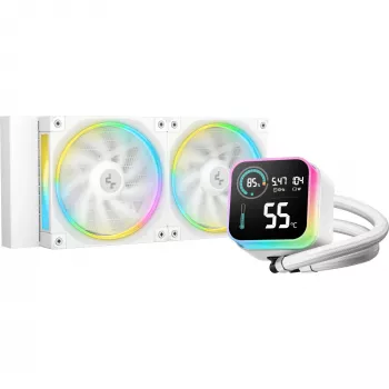 Liquid CPU cooler DeepCool LQ240 White with 240mm aluminum radiator, 2x120mm RGB fans, 41cm tubes