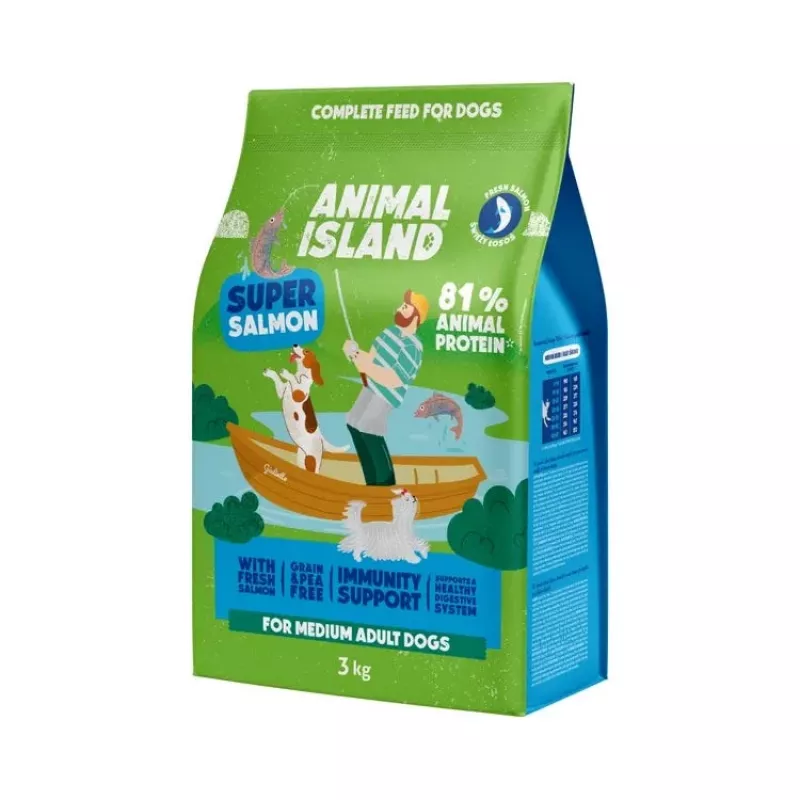 Animal Island Super Salmon dry dog food, 3 kg