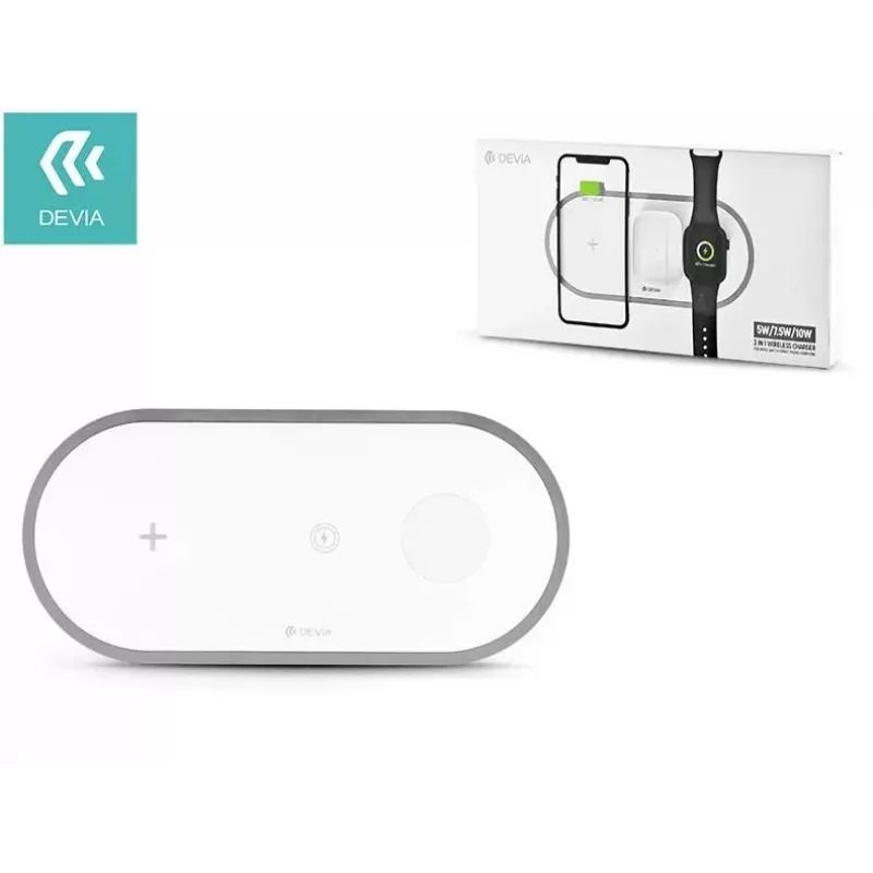 3-in-1 Wireless Charger Devia V4 10W — for smartphone, Apple Watch, earphones