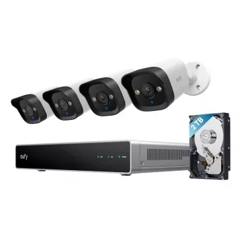 NVR Security Recorder Eufy E40 — 8-channel 4K input, 2 TB HDD (expandable to 16 TB), Black/Grey/White