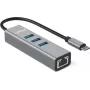 ROLINE USB Type C - Gigabit Ethernet Converter+ Hub 3x - Digital/Data (12.02.1127)