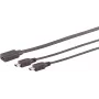 USB cable S/CONN 13-20022 USB 2.0 0.3 m USB C 2x Mini-USB B Black