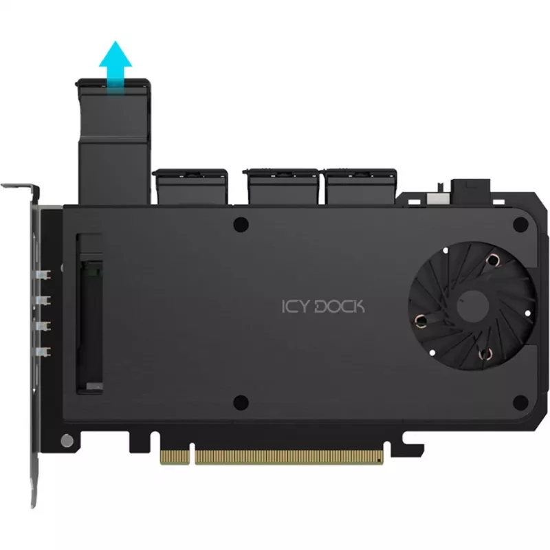 Adapter card 4 x M.2 NVMe SSD mobile rack, icy dock MB204MP-B