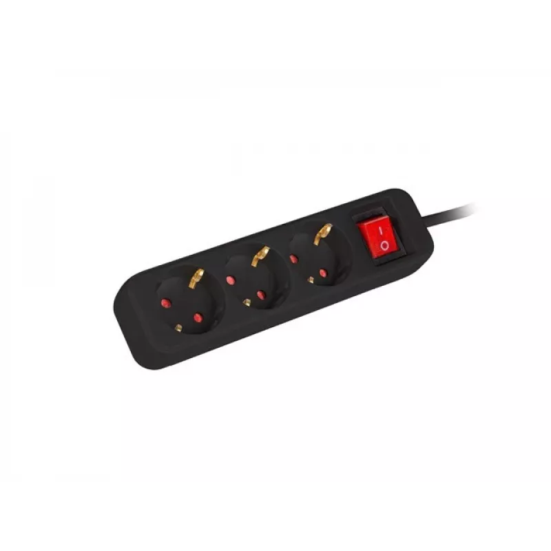Power Extension Lanberg PS1-03F-0150-BK 1.5m 3 AC Outlets Indoor Black