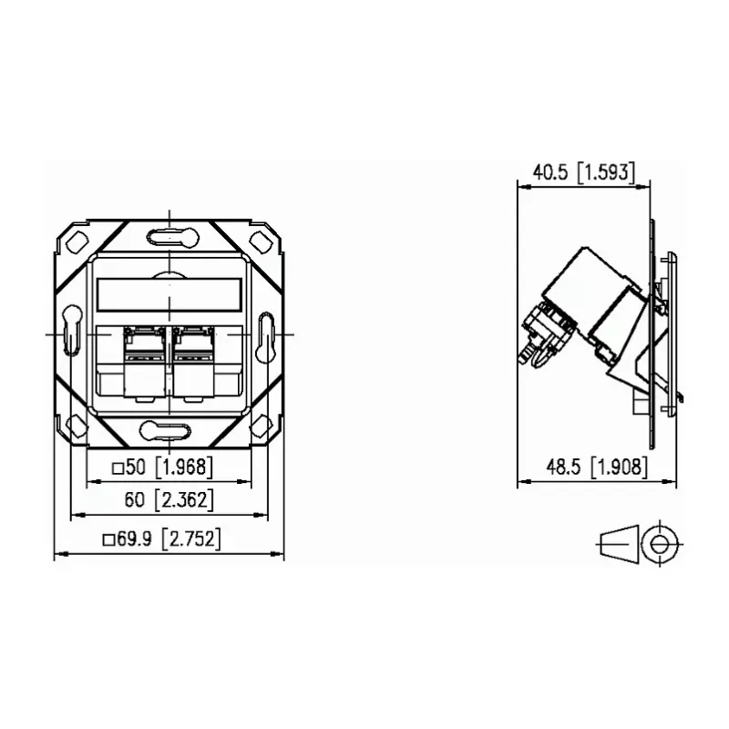 METZ CONNECT 130B12D21102-E - RJ-45 - 6a - -40 - 70 °C - White - acrylonitrile butadiene styrene (ABS) - zinc - GHMT - CE