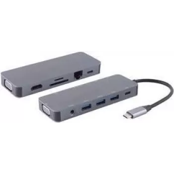 shiverpeaks ®-BASIC-S--USB-DOCK--USB-C multiport docking station, 11in1, HDMI, VGA, PD, Hub, SD, LAN, AUX (BS14-05028)