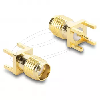 Cable gender changer DELOCK 67411 SMA gold connector — SMA to SMA adapter