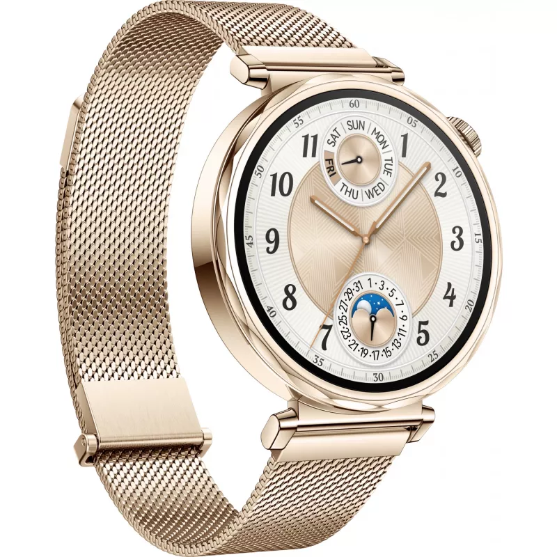 Smartwatch HUAWEI WATCH GT5 41 mm — 1.32 inch AMOLED, 466×466, 323 mAh, stainless steel case, gold band