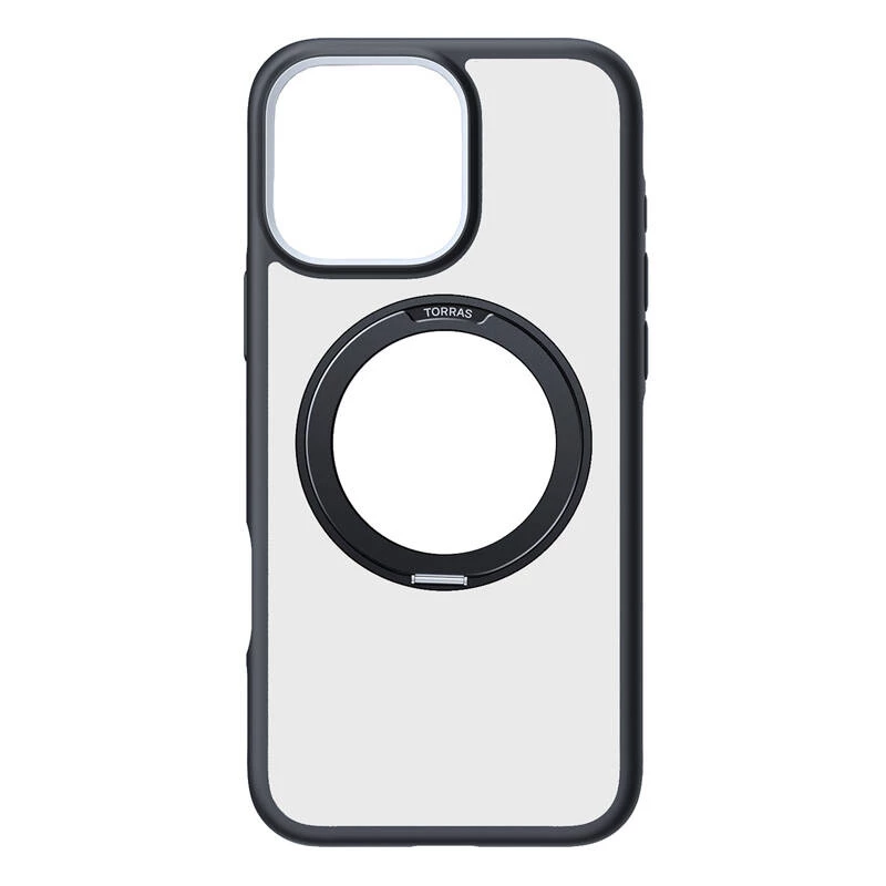 Protective phone case Torras Ostand R Fusion for iPhone 16 Pro — Black