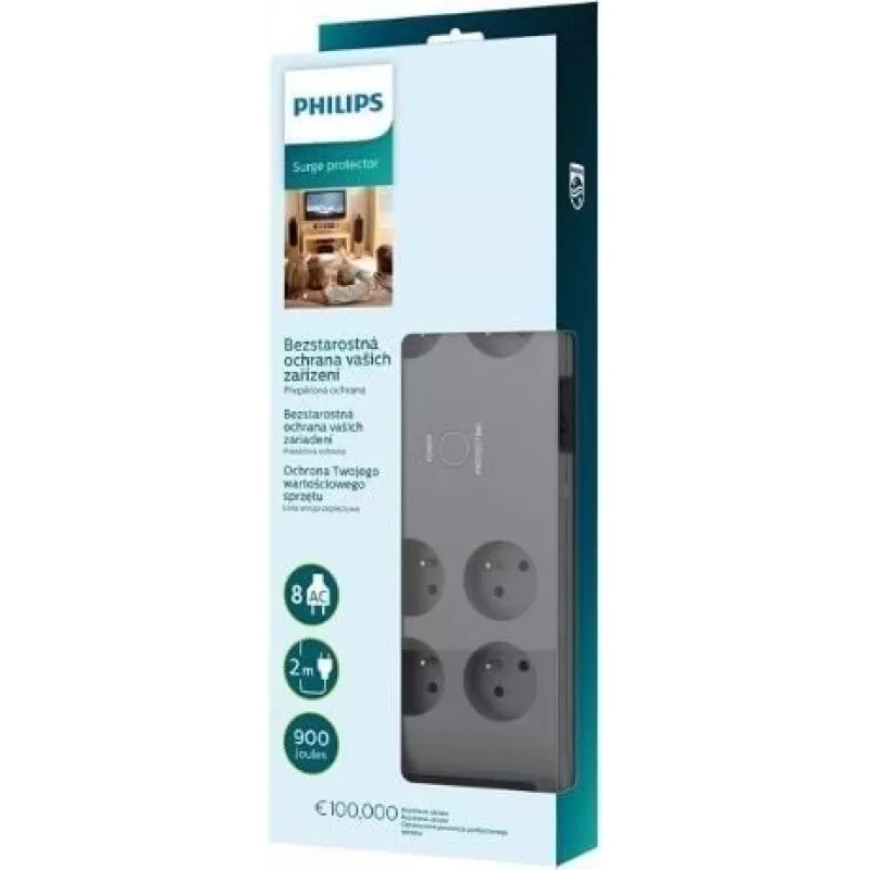 Surge protector Philips SPN3180A/60 — 8 outlets, 2.0 m cable