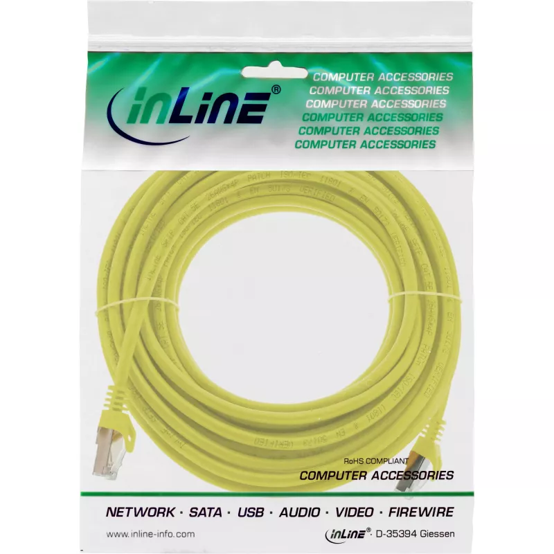 InLine Patch Cable SF/UTP Cat.5e yellow 5m