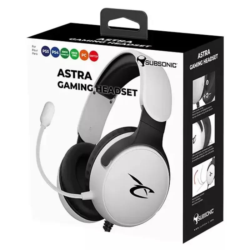 Headset Subsonic Astra Gaming Headset White/Black SA5683-1
