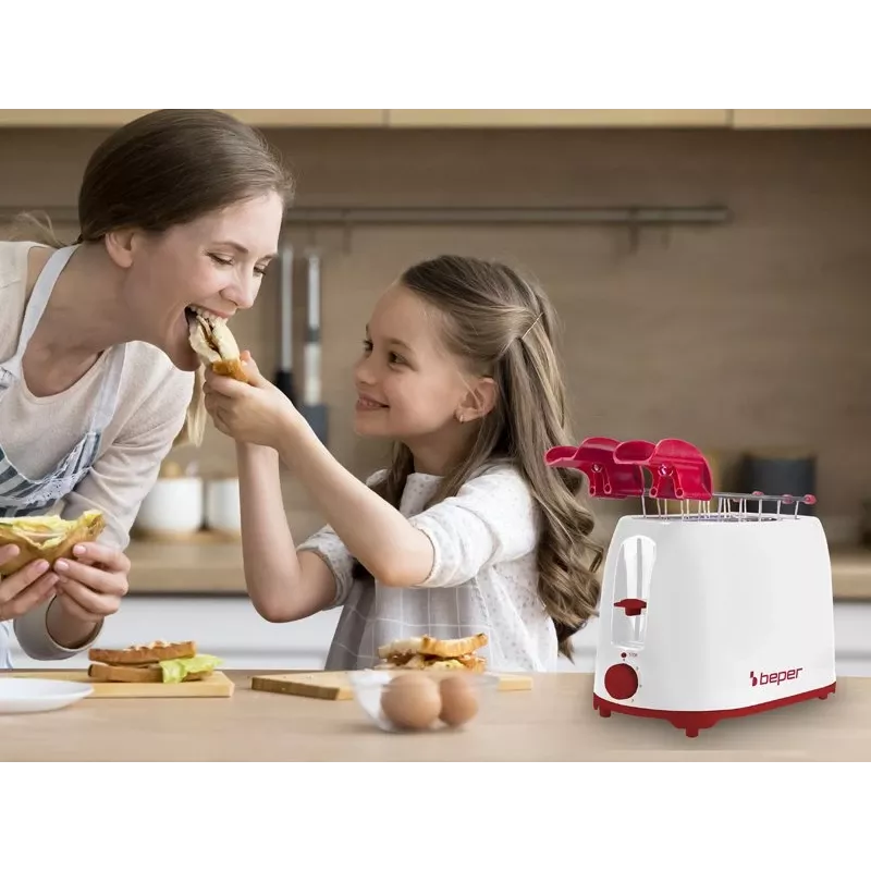Toaster Beper P101TOS100 2-slice compact design, stainless steel housing, adjustable browning