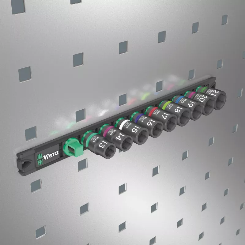 Socket set Wera 1/2 inch magnetic strip 9 pieces for impact wrenches