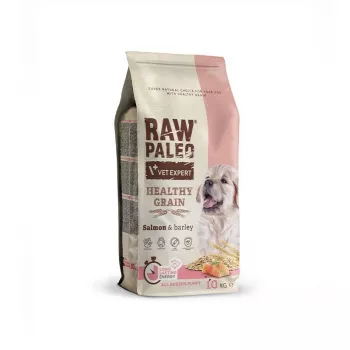 Dry dog food VETEXPERT Raw Paleo Healthy Grain Puppy Salmon and Barley 10 kg, protein 29% fat 17% moisture 9%