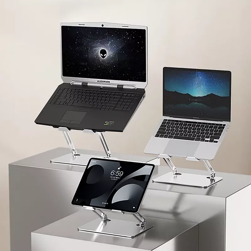 Laptop stand MEDIA-TECH MT2661 — adjustable height, foldable aluminium design for up to 17 inch notebooks