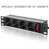 Qoltec Aluminum PDU for 10'' RACK | 1U | 16A | 4xFRENCH | 1.8m