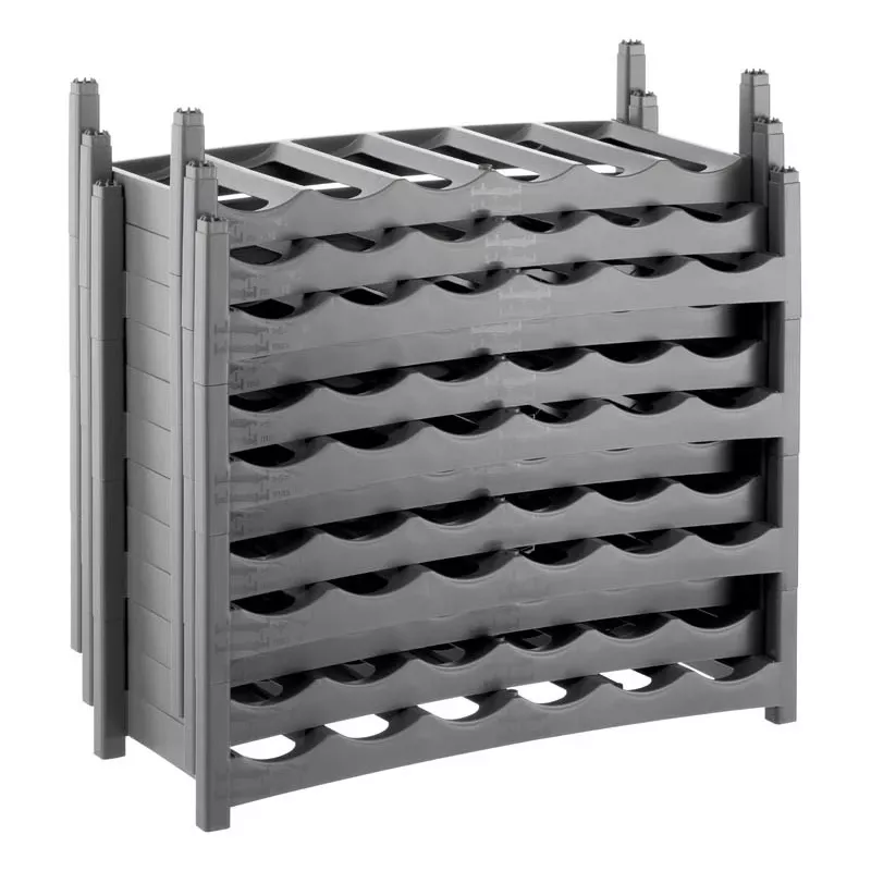 Tabletop wine rack rotho VARIO 6-bottle capacity, foldable, grey, 600×220×140 mm