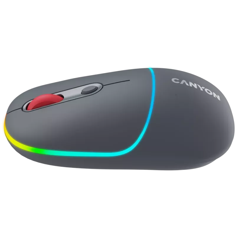 Canyon MW-22 2in1 RGB wireless mouse - Grey - Bluetooth/RF - 1.600 dpi - rechargeable